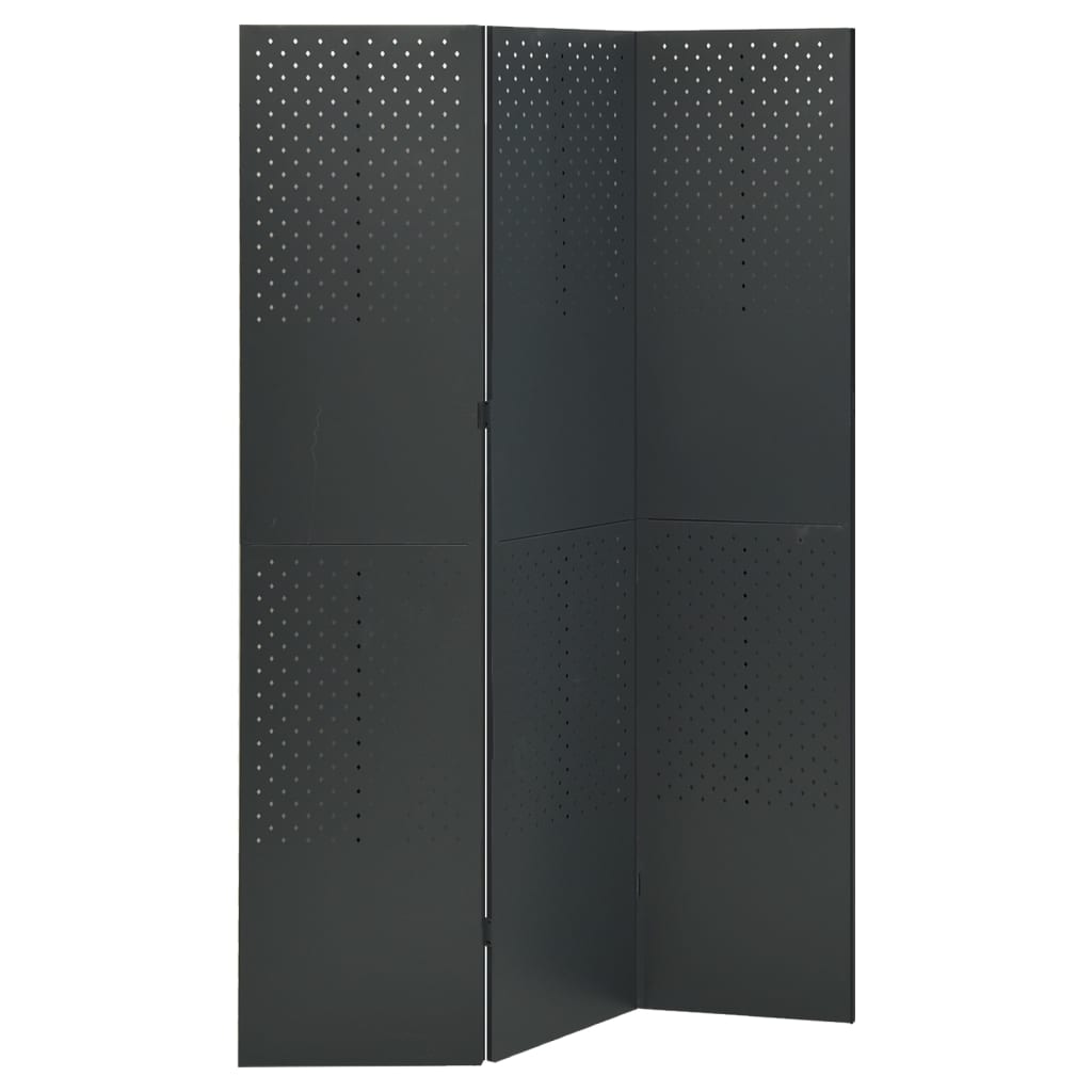 Berkfield 3-Panel Room Divider Anthracite 120x180 cm Steel