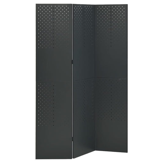 Berkfield 3-Panel Room Divider Anthracite 120x180 cm Steel