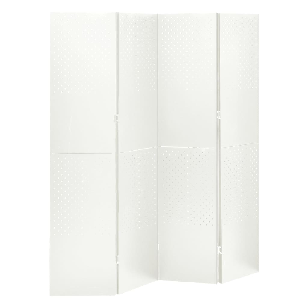 Berkfield 4-Panel Room Divider White 160x180 cm Steel