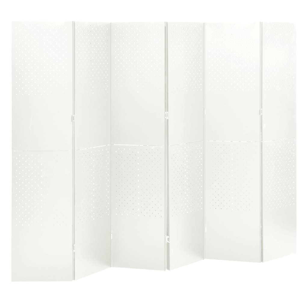 Berkfield 6-Panel Room Divider White 240x180 cm Steel