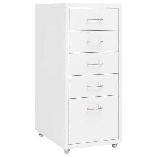 Berkfield Mobile File Cabinet White 28x41x69 cm Metal