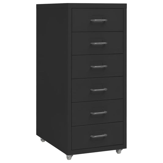 Berkfield Mobile File Cabinet Black 28x41x69 cm Metal