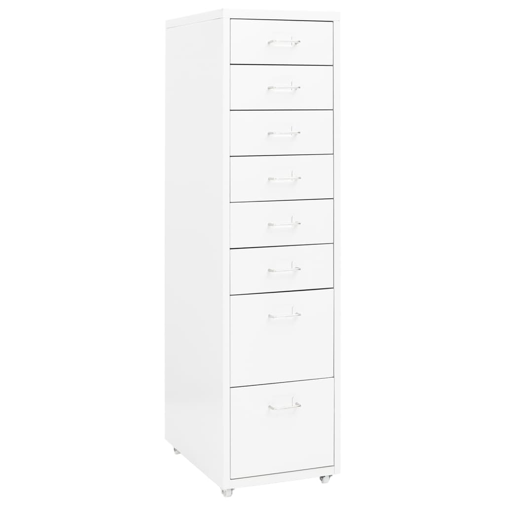 Berkfield Mobile File Cabinet White 28x41x109 cm Metal