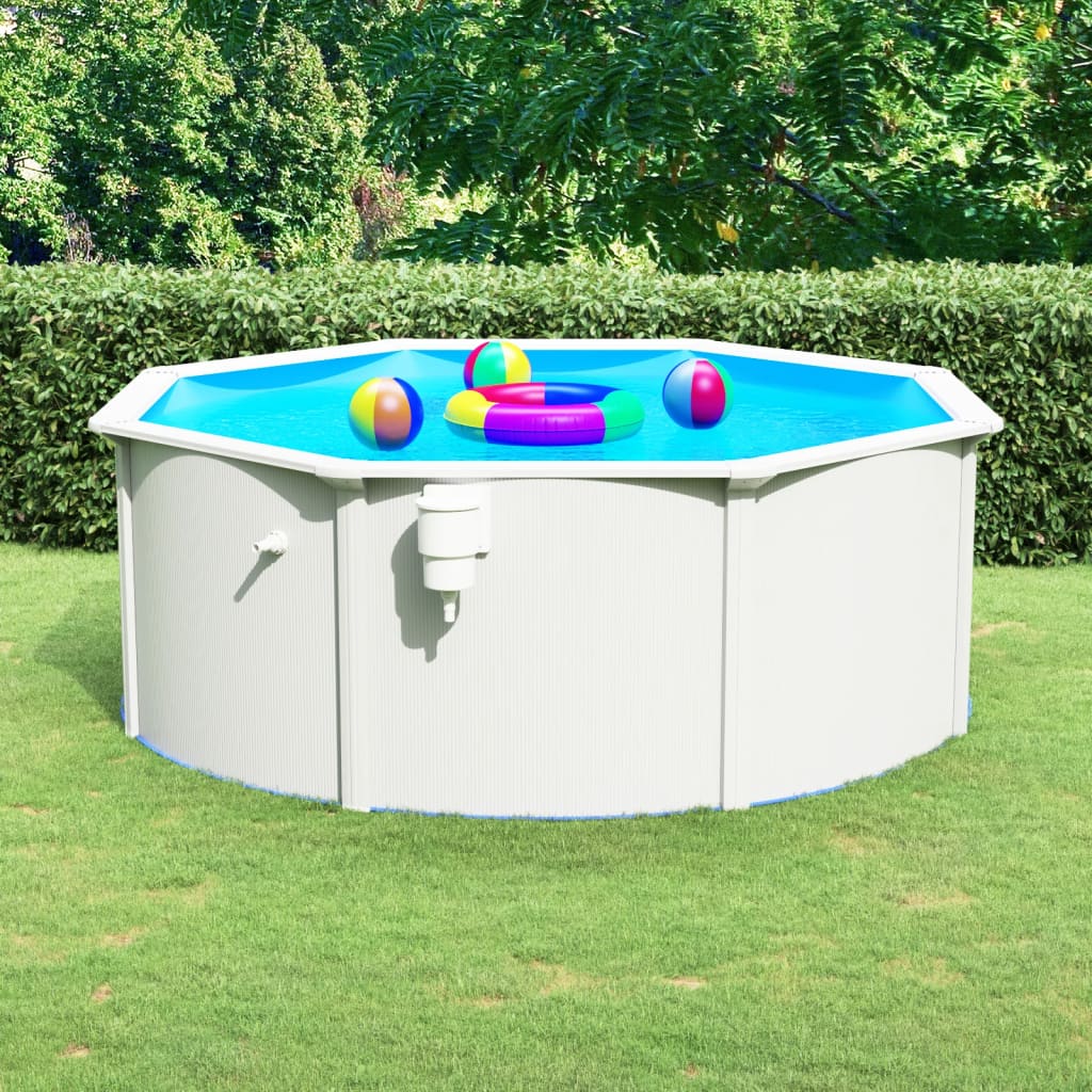 Berkfield Swimming Pool with Steel Wall 360x120 cm White