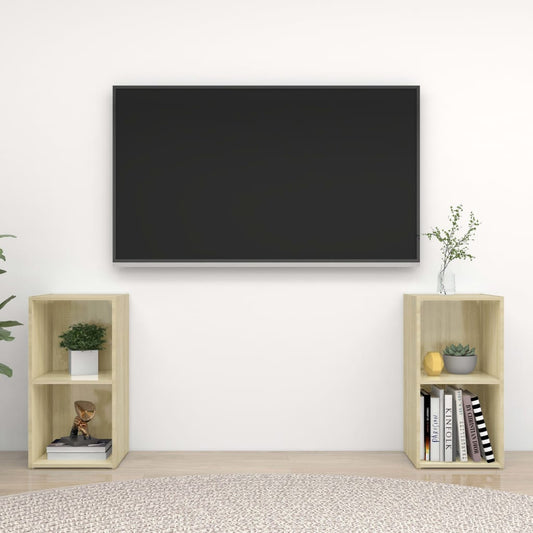 Berkfield TV Cabinets 2 pcs Sonoma Oak 72x35x36.5 cm Engineered Wood