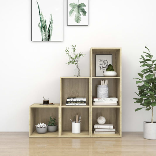 Berkfield 3 Piece TV Cabinet Set Sonoma Oak Engineered Wood