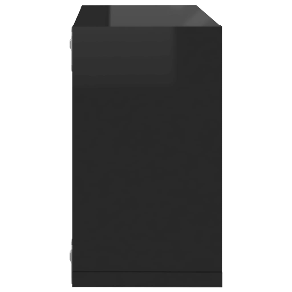 Berkfield Wall Cube Shelves 6 pcs High Gloss Black 26x15x26 cm