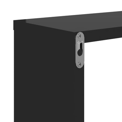 Berkfield Wall Cube Shelves 6 pcs High Gloss Black 26x15x26 cm