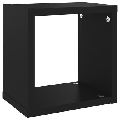 Berkfield Wall Cube Shelves 6 pcs Black 22x15x22 cm