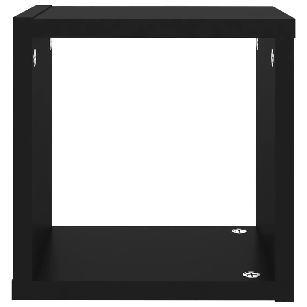 Berkfield Wall Cube Shelves 6 pcs Black 22x15x22 cm