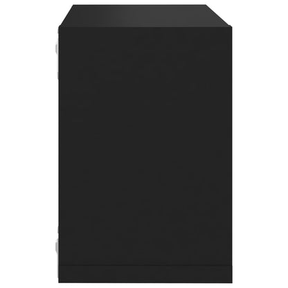 Berkfield Wall Cube Shelves 6 pcs Black 22x15x22 cm