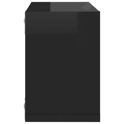 Berkfield Wall Cube Shelves 4 pcs High Gloss Black 22x15x22 cm