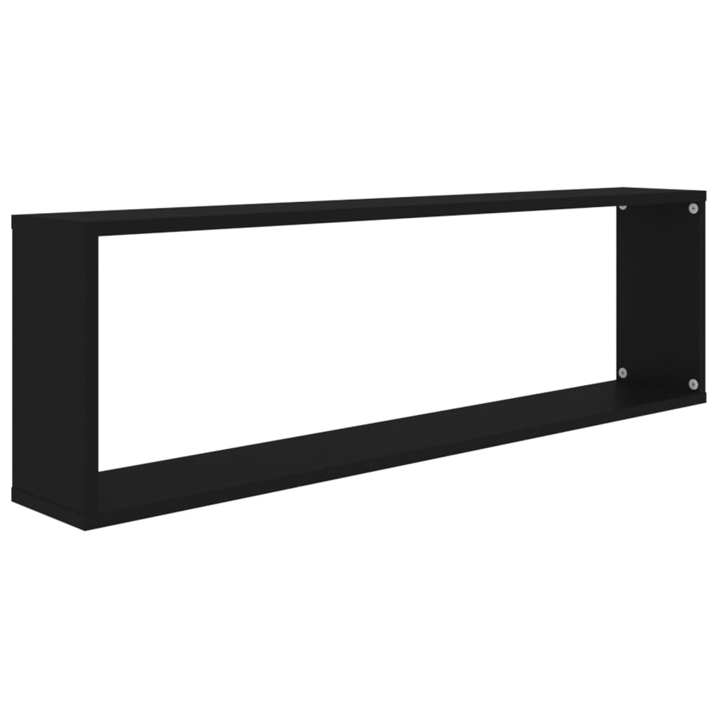 Berkfield Wall Cube Shelf 4 pcs Black 100x15x30 cm Engineered Wood