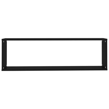 Berkfield Wall Cube Shelf 4 pcs Black 100x15x30 cm Engineered Wood