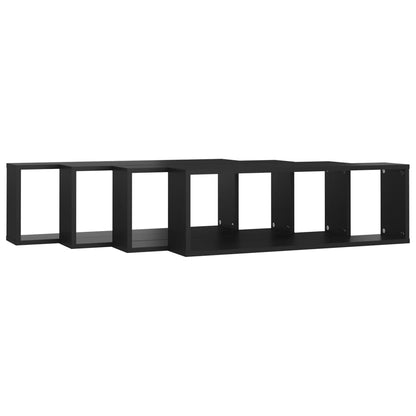 Berkfield Wall Cube Shelf 4 pcs Black 80x15x26.5 cm Engineered Wood