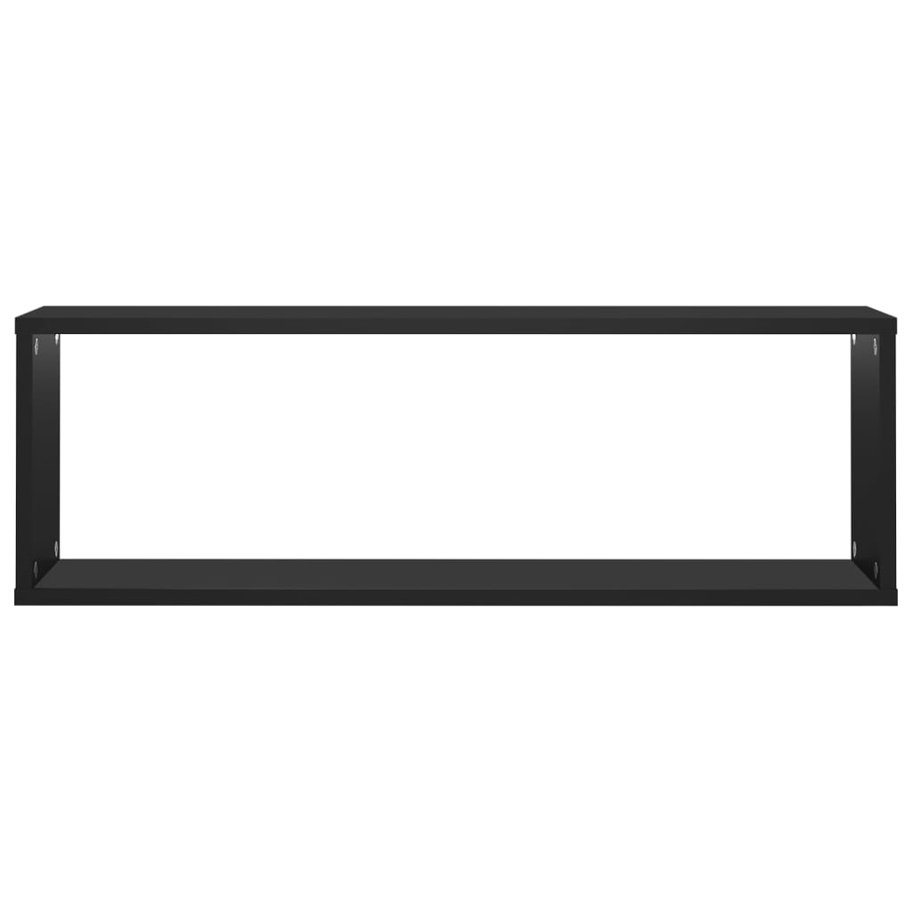Berkfield Wall Cube Shelf 4 pcs Black 80x15x26.5 cm Engineered Wood