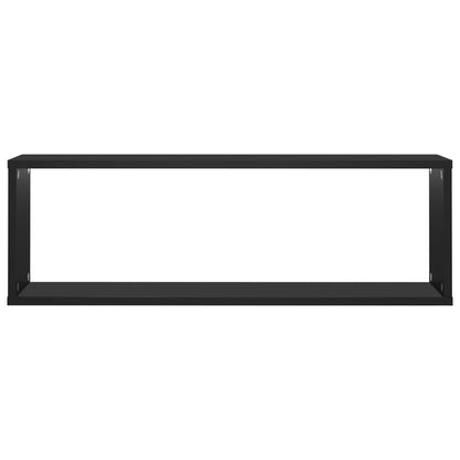 Berkfield Wall Cube Shelf 4 pcs Black 80x15x26.5 cm Engineered Wood