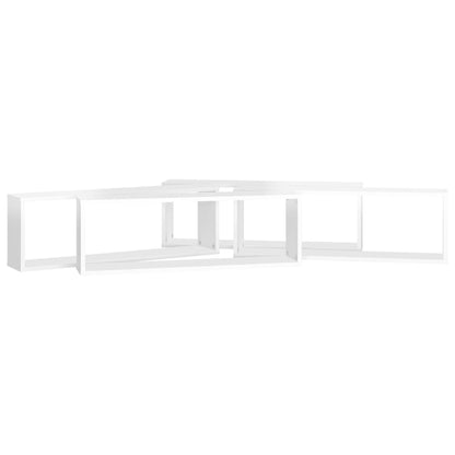 Berkfield Wall Cube Shelf 4 pcs High Gloss White 80x15x26.5cm Engineered Wood