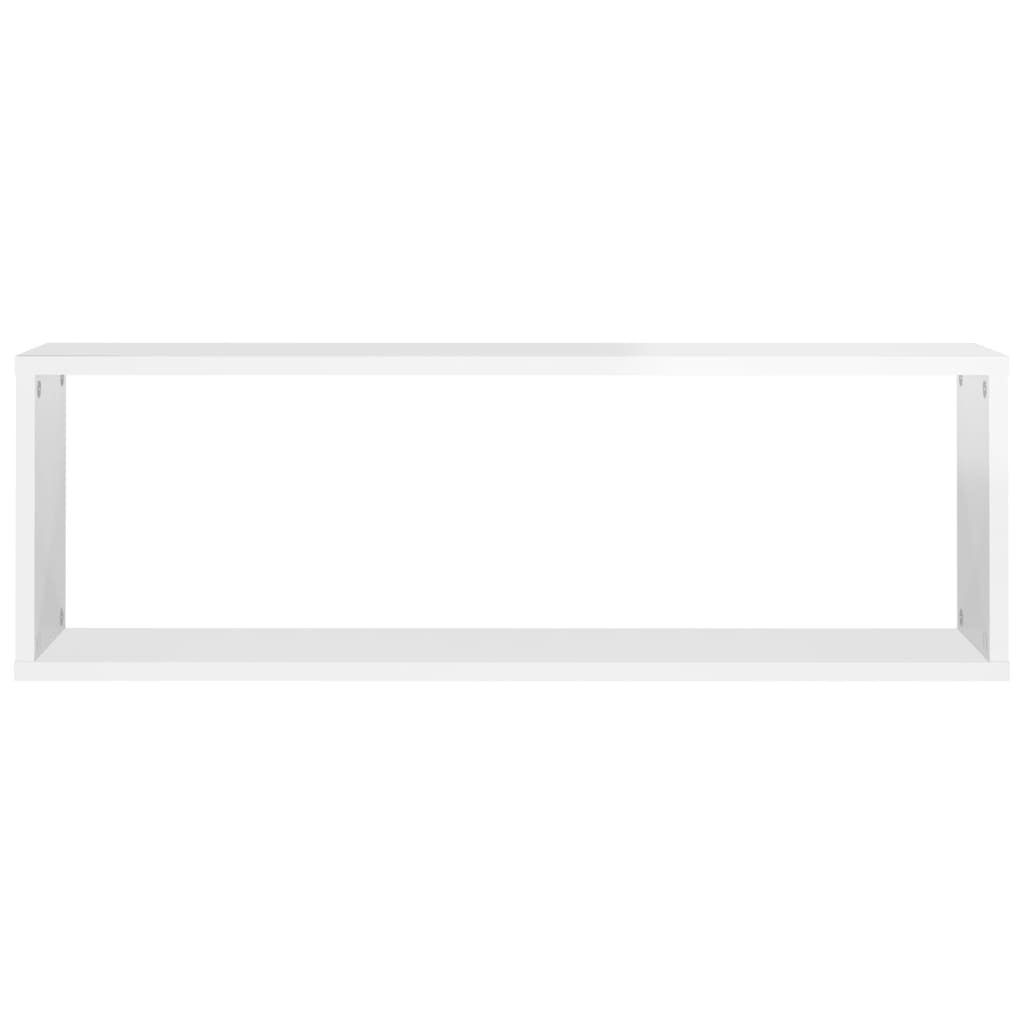 Berkfield Wall Cube Shelf 4 pcs High Gloss White 80x15x26.5cm Engineered Wood