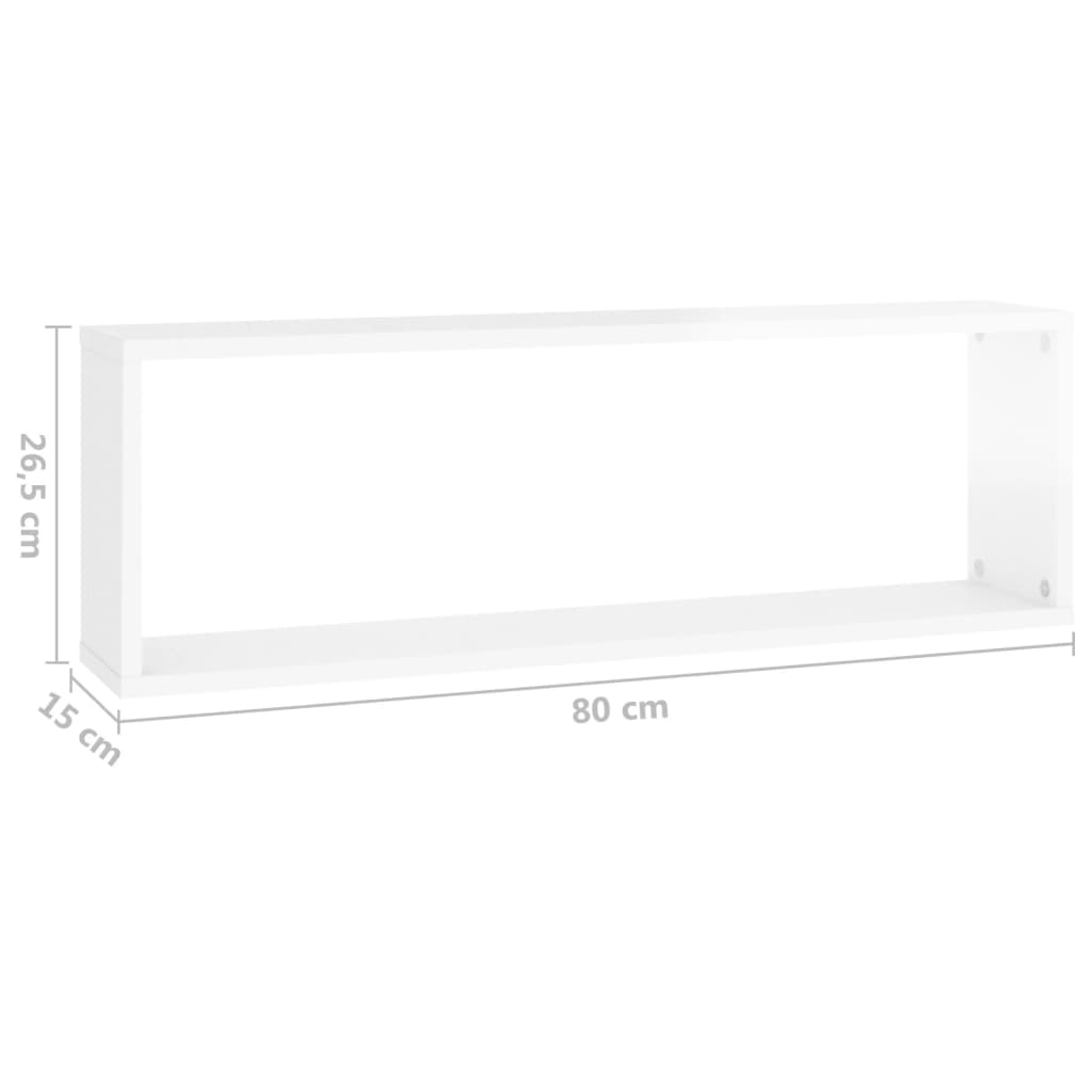 Berkfield Wall Cube Shelf 4 pcs High Gloss White 80x15x26.5cm Engineered Wood