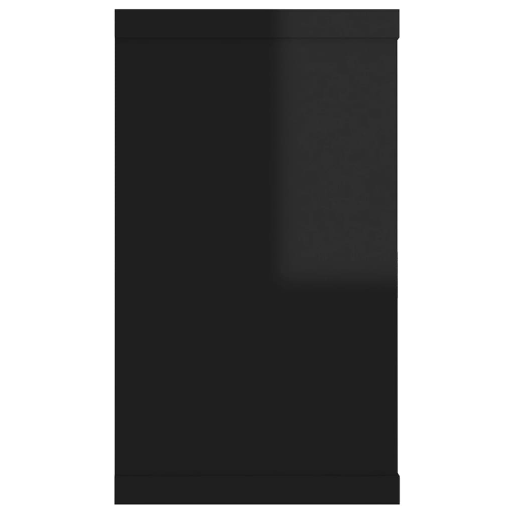 Berkfield Wall Cube Shelf 2 pcs High Gloss Black 80x15x26.5cm Engineered Wood