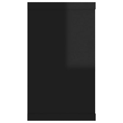 Berkfield Wall Cube Shelf 2 pcs High Gloss Black 80x15x26.5cm Engineered Wood