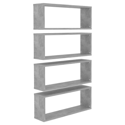 Berkfield Wall Cube Shelf 4 pcs Concrete Grey 60x15x23 cm Engineered Wood