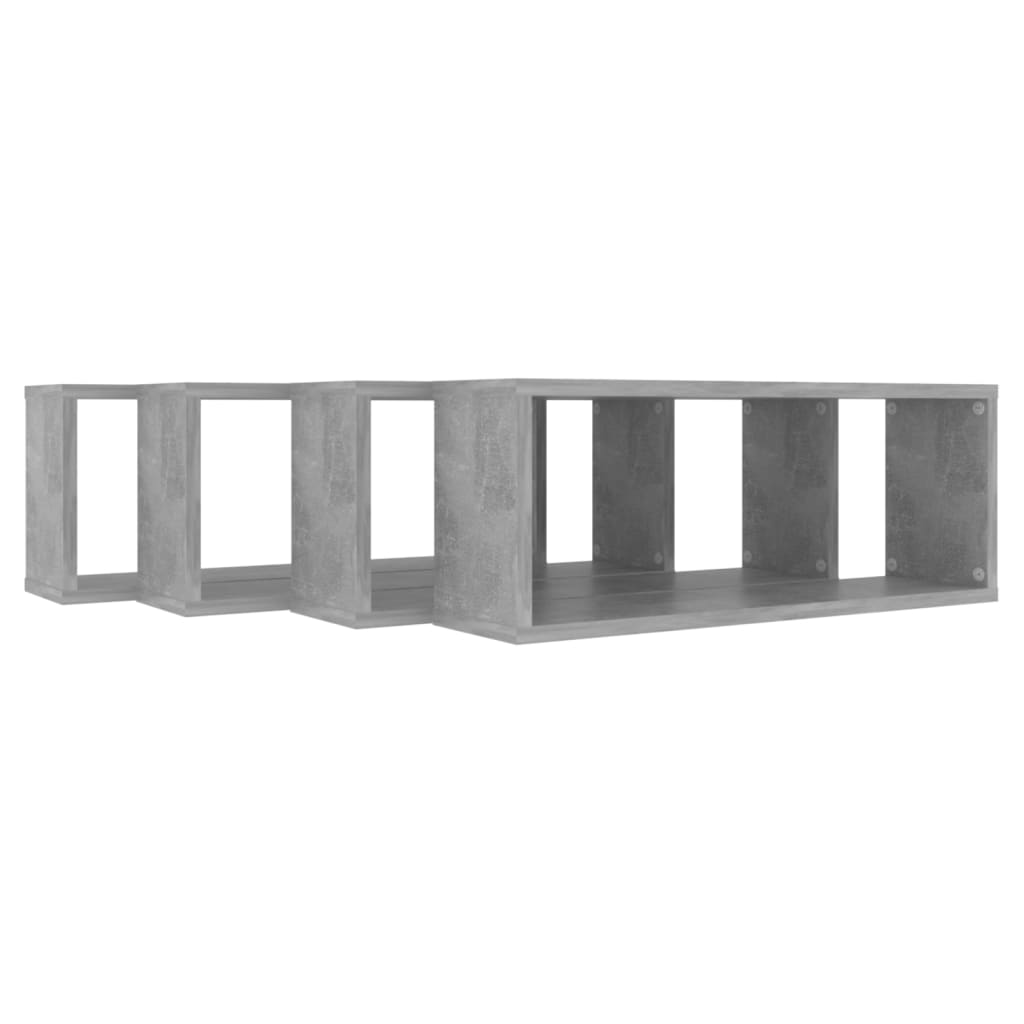 Berkfield Wall Cube Shelf 4 pcs Concrete Grey 60x15x23 cm Engineered Wood