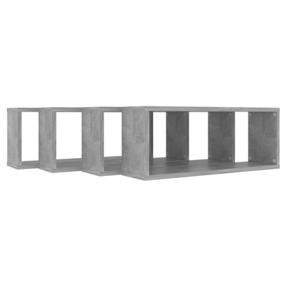 Berkfield Wall Cube Shelf 4 pcs Concrete Grey 60x15x23 cm Engineered Wood
