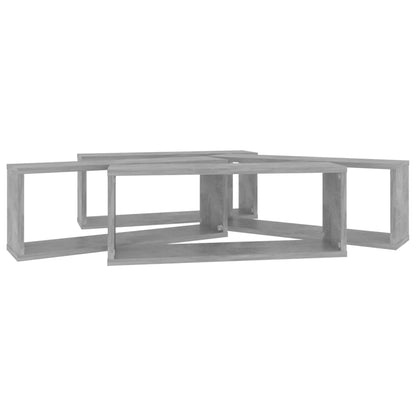 Berkfield Wall Cube Shelf 4 pcs Concrete Grey 60x15x23 cm Engineered Wood