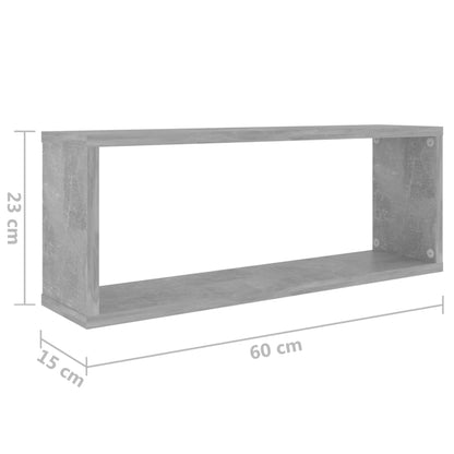 Berkfield Wall Cube Shelf 4 pcs Concrete Grey 60x15x23 cm Engineered Wood