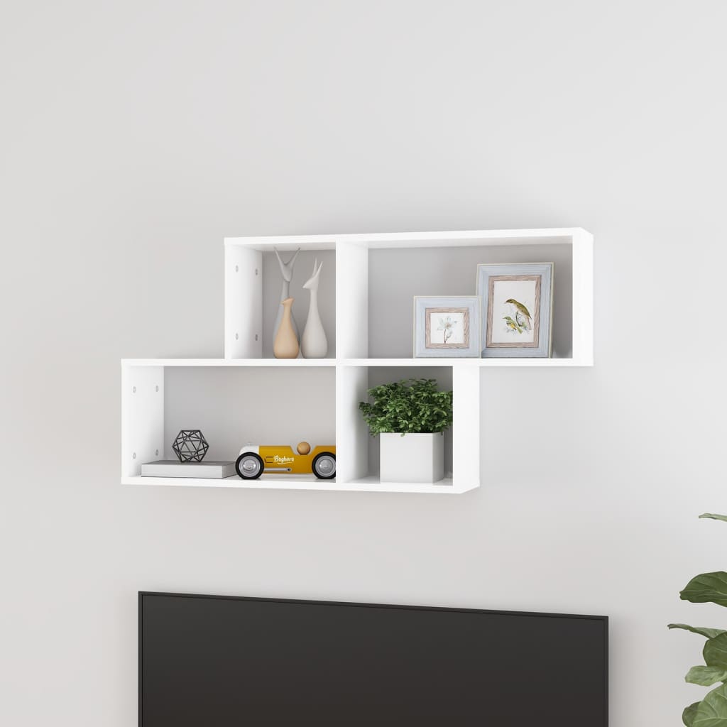Berkfield Wall Shelf White 100x18x53 cm Engineered Wood