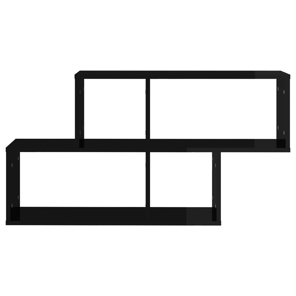 Berkfield Wall Shelf High Gloss Black 100x18x53 cm Engineered Wood
