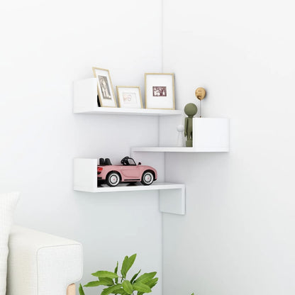 Berkfield Wall Corner Shelf White 40x40x50 cm Engineered Wood