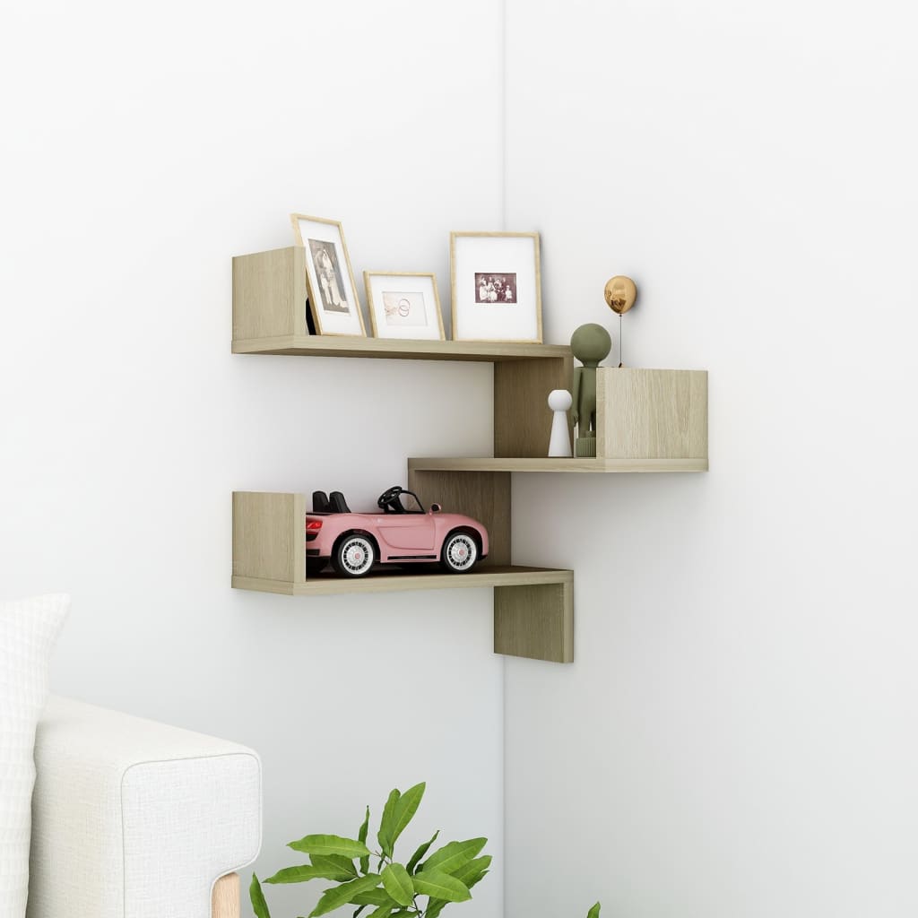 Berkfield Wall Corner Shelf Sonoma Oak 40x40x50 cm Engineered Wood