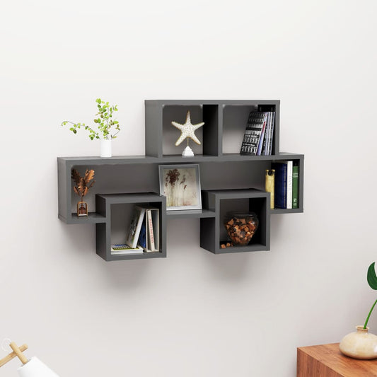 Berkfield Car-shaped Wall Shelf Grey 82x15x51 cm Engineered Wood