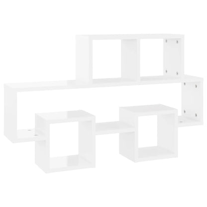 Berkfield Car-shaped Wall Shelf High Gloss White 82x15x51 cm Engineered Wood