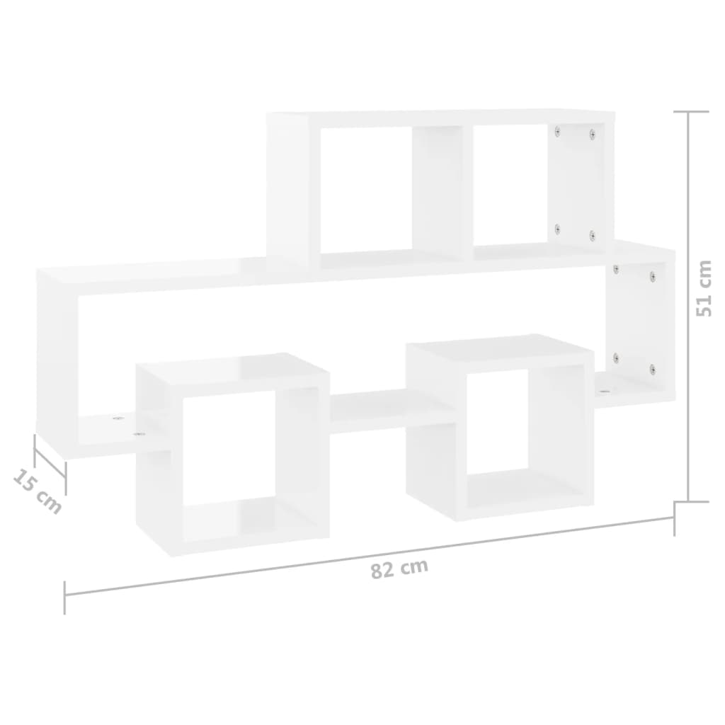 Berkfield Car-shaped Wall Shelf High Gloss White 82x15x51 cm Engineered Wood