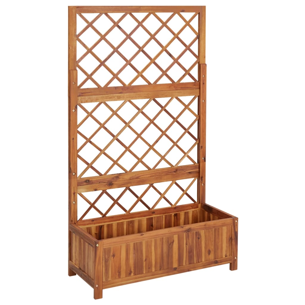 Berkfield Raised Bed with Trellis 85x38x150 cm Solid Acacia Wood