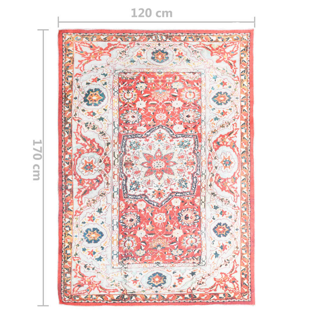 Berkfield Printed Rug Washable Foldable Multicolour 120x170 cm Polyester