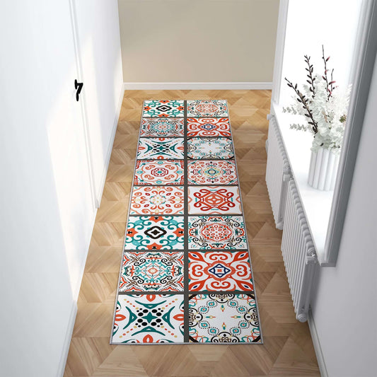 Berkfield Printed Carpet Runner Washable Foldable 80x300 cm Polyester