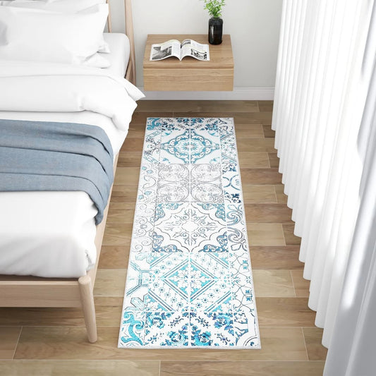 Berkfield Printed Carpet Runner Washable Foldable 60x200 cm Polyester