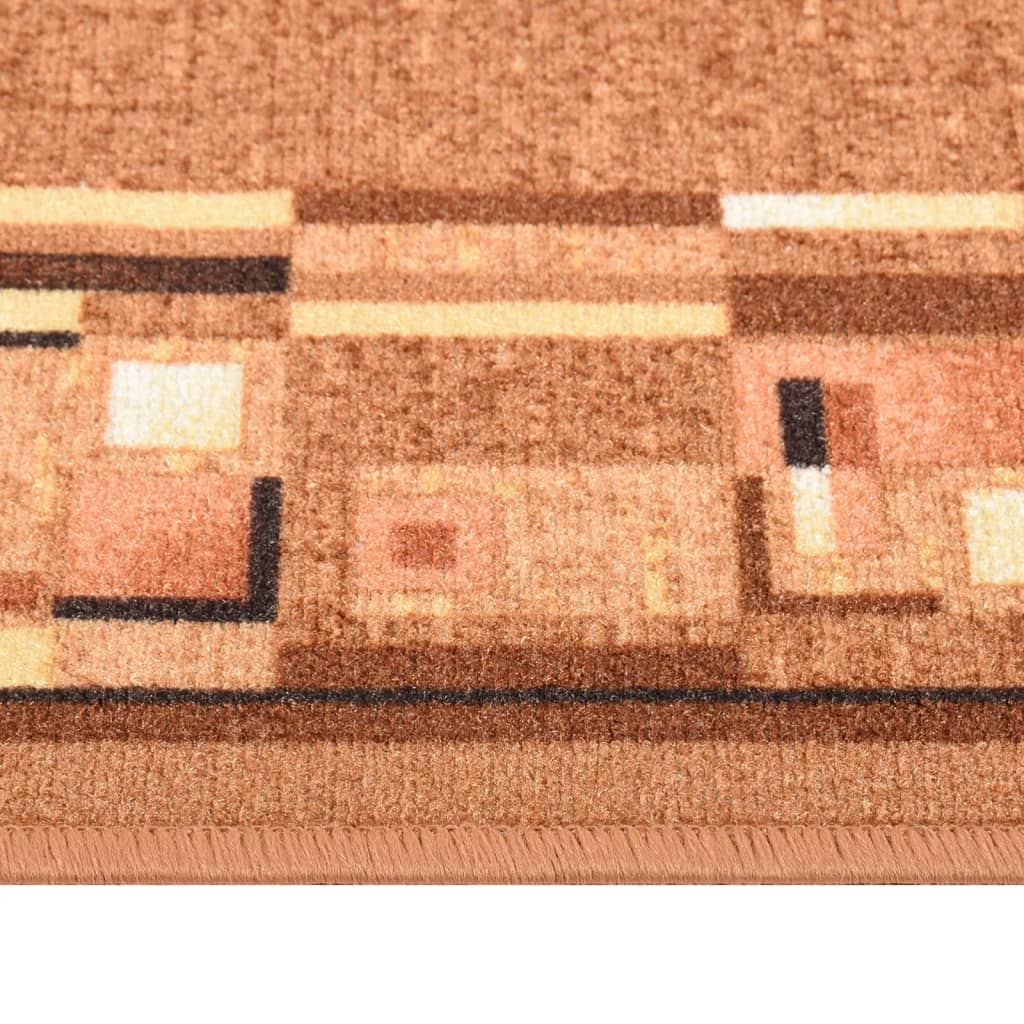 Berkfield Carpet Runner Brown 100x450 cm Anti Slip