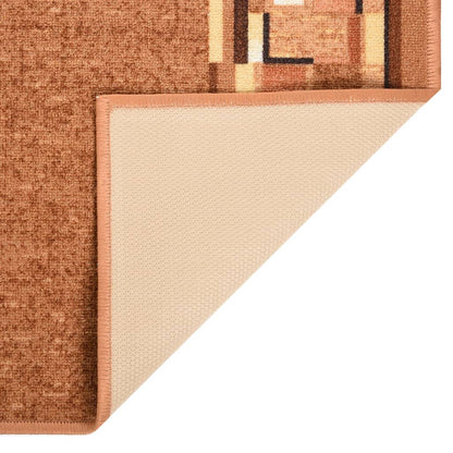 Berkfield Carpet Runner Brown 100x450 cm Anti Slip