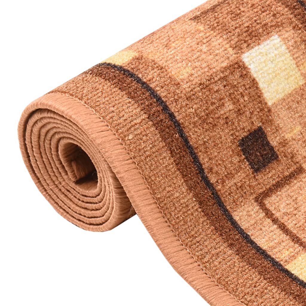 Berkfield Carpet Runner Brown 100x450 cm Anti Slip