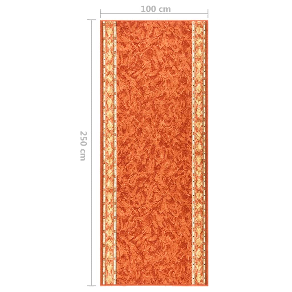 Berkfield Carpet Runner Terracotta 100x250 cm Anti Slip