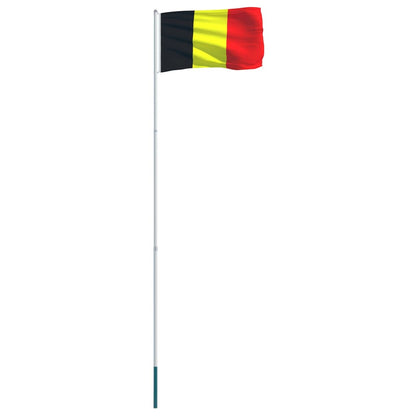 Berkfield Belgium Flag and Pole Aluminium 4 m