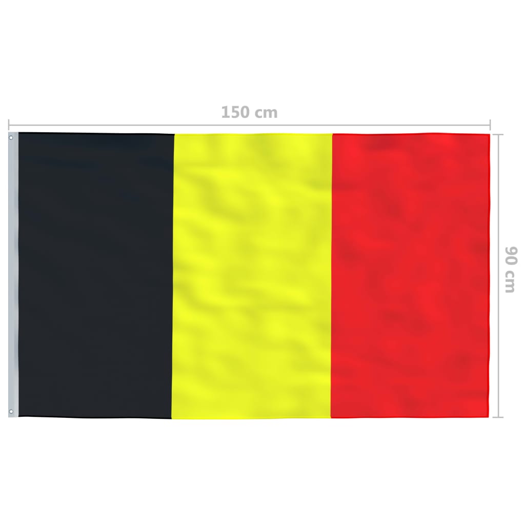 Berkfield Belgium Flag and Pole Aluminium 4 m
