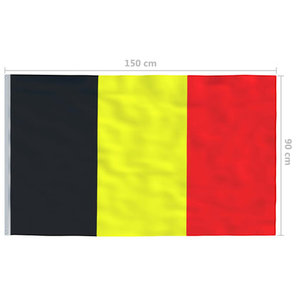Berkfield Belgium Flag and Pole Aluminium 4 m