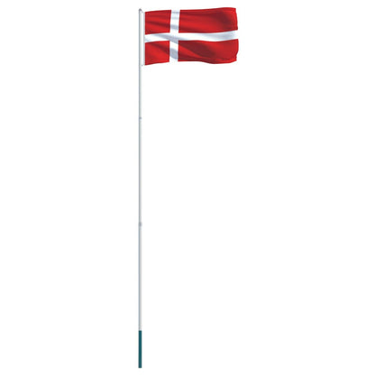 Berkfield Denmark Flag and Pole Aluminium 4 m
